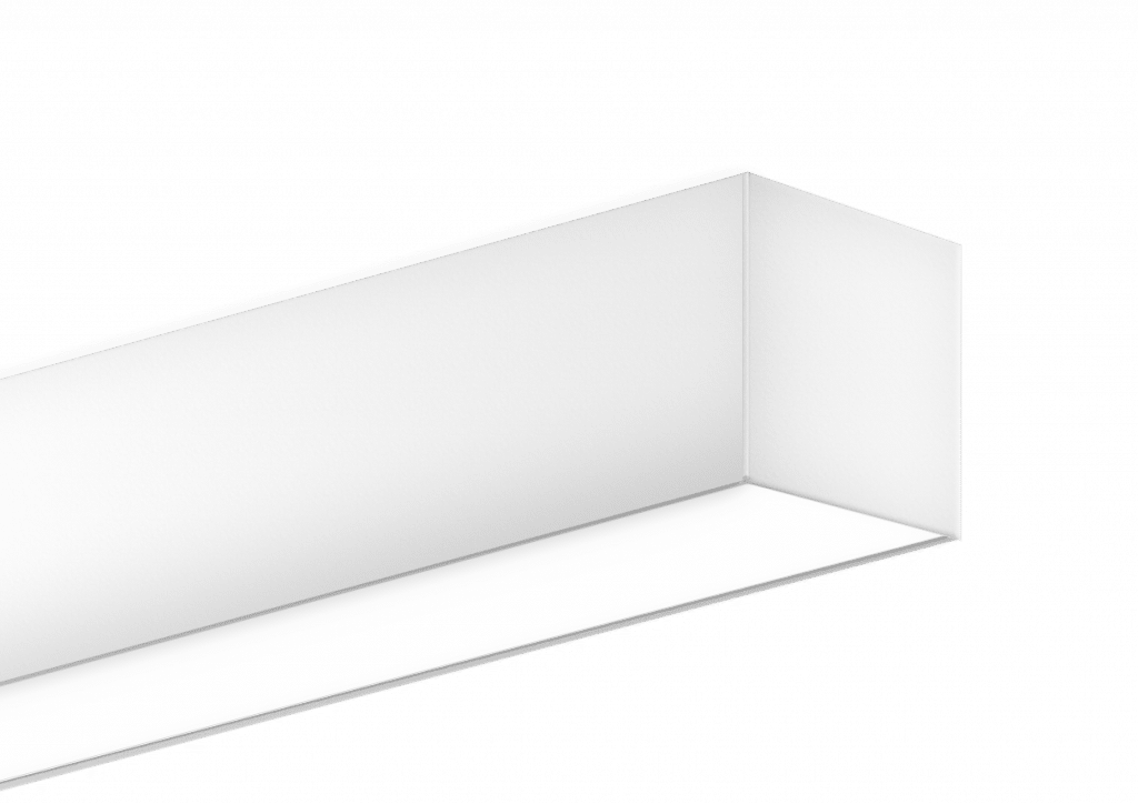 3" wide linear led light fixture for ceiling mount direct illumination applications
