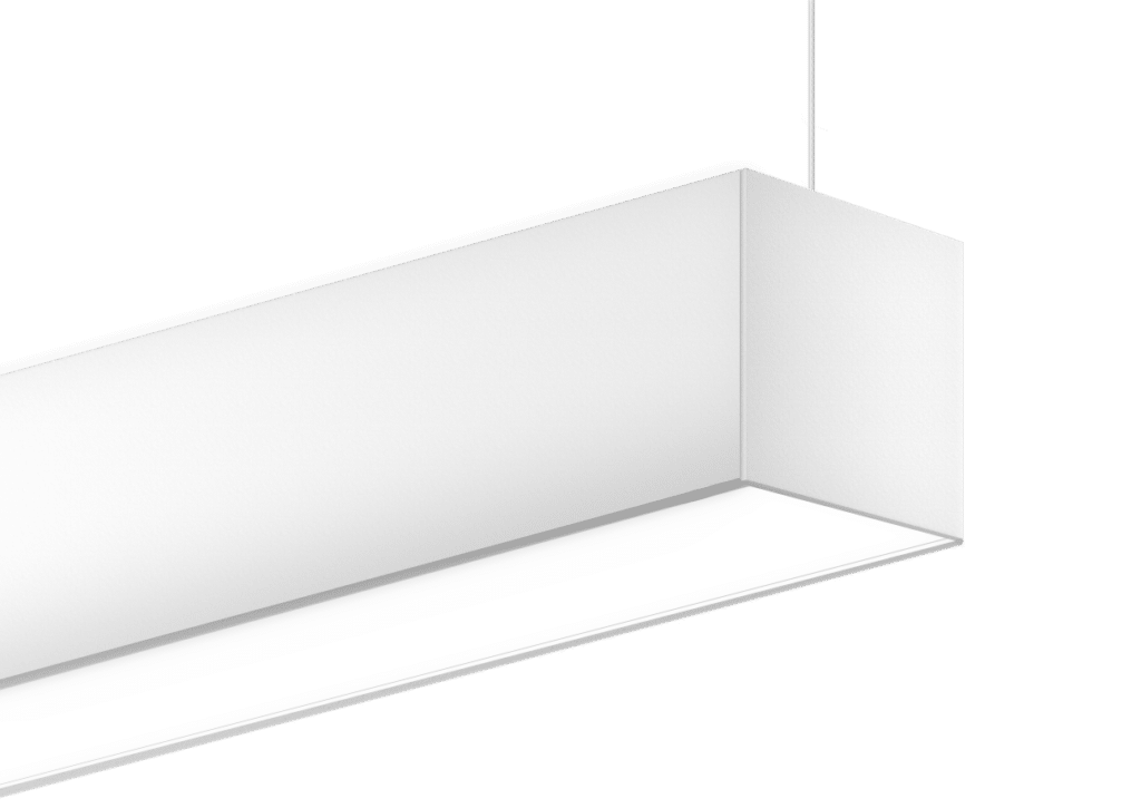 3" wide linear led light fixture for suspended, direct illumination applications